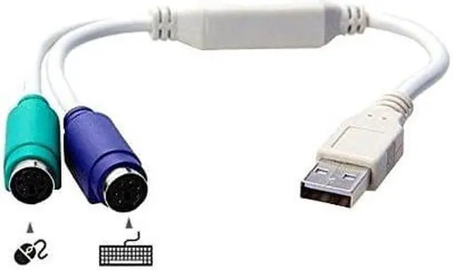 Alt view image 2 of 3 - usb to dual ps/2 adapter, for mouse and keyboard  white pack of 5