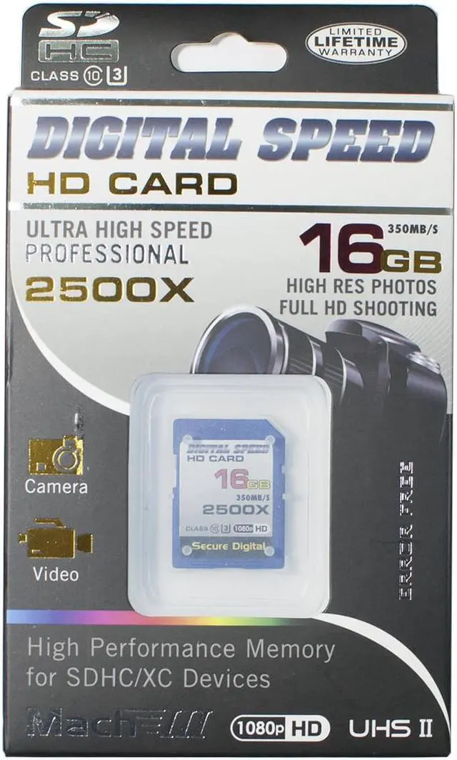 Alt view image 2 of 2 - Digital Speed Memory 16GB 2500X Professional High Speed 350MB/s Error Free SDHC