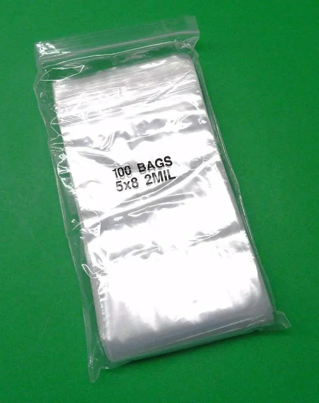 Main image of 100 CLEAR Reclosable Zipper Bag (5'' x 8'') - 2 Mil Thick, by Amamax