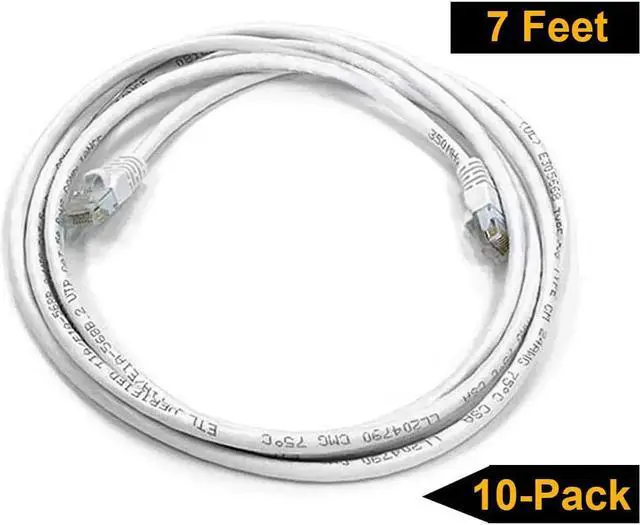 Alt view image 4 of 4 - iMBAPrice - 100 ' Cat5e RJ45 Network Ethernet Patch Cable, (10 Pack), White (IMBA-CAT5-100WT-10PK)