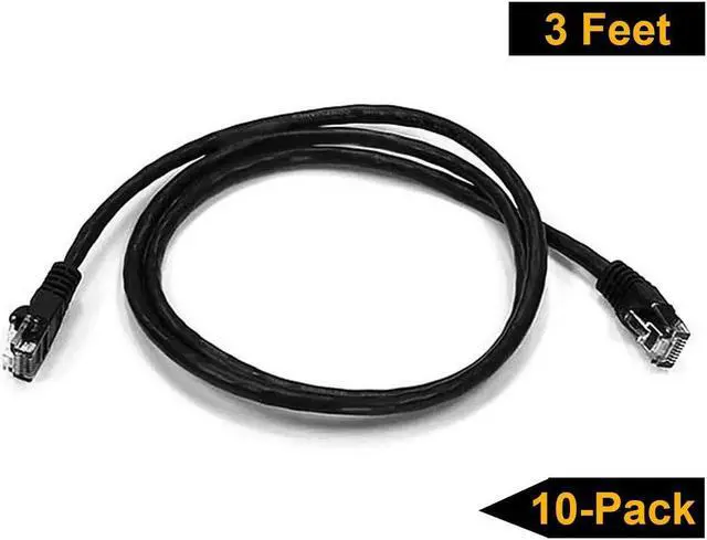 Alt view image 3 of 11 - iMBAPrice 3' Cat5e Network Ethernet Patch Cable, 10 Pack, Black (IMBA-CAT5-03BK-10PK)