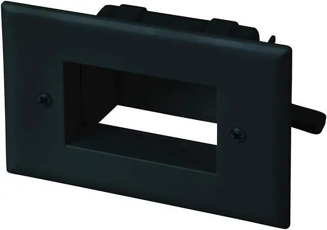 Main image of DataComm Electronics 45-0008-BK Easy-Mount Recessed Low-VoltaCable Plate - Black