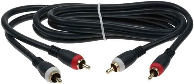Alt view image 2 of 3 - 12ft 2 RCA to 2 RCA Audio Gold Plated Cable - Red and White
