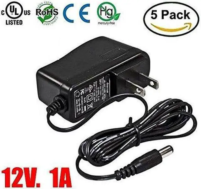 Alt view image 2 of 4 - Amamax® Wall Adapter Power Supply - 12VDC 1A, 5.5mm - 2.1mm UL Listed (Pack of 5)