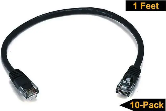 Alt view image 2 of 11 - iMBAPrice 3' Cat5e Network Ethernet Patch Cable, 10 Pack, Black (IMBA-CAT5-03BK-10PK)