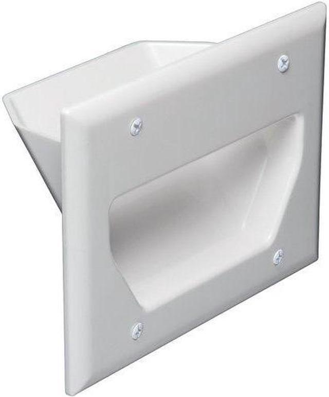 Main image of DataComm Electronics 45-0003-WH 3-Gang Recessed Low Voltage Cable Plate, White