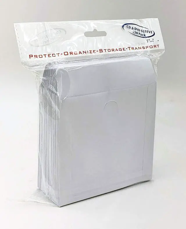 Alt view image 3 of 4 - BestDuplicator White Cd/DVD Paper Media Sleeves Envelopes with Flap and Clear Window (Pack of 100)