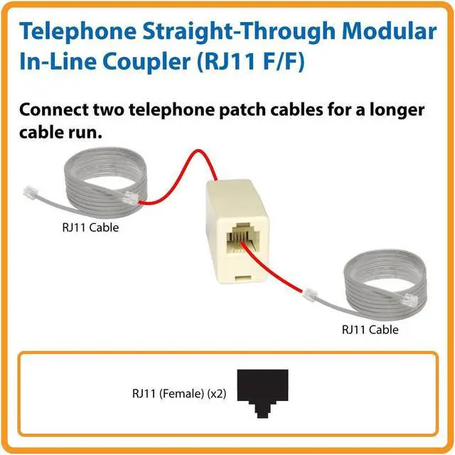 Alt view image 3 of 8 - iMBAPrice RJ11 4P4C Straight Telephone Inline Coupler (5 Pack)