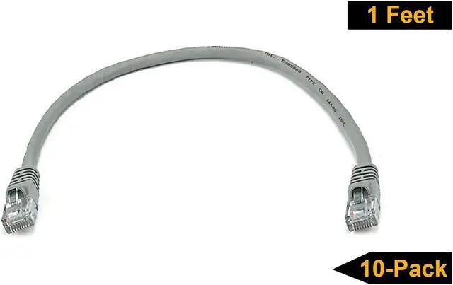 Alt view image 2 of 4 - iMBAPrice 10' Cat5e Network Ethernet Patch Cable, 10 Pack, Gray (IMBA-CAT5-10GY-10PK)