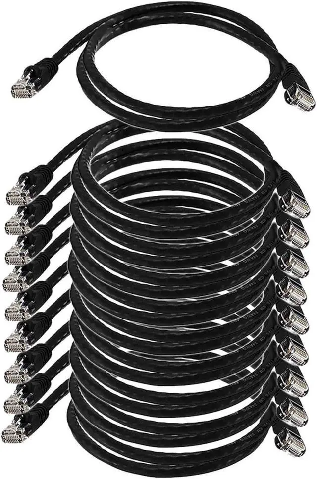 Alt view image 2 of 9 - iMBAPrice 7' Cat5e Network Ethernet Patch Cable, 10 Pack, Black (IMBA-CAT5-07BK-10PK)