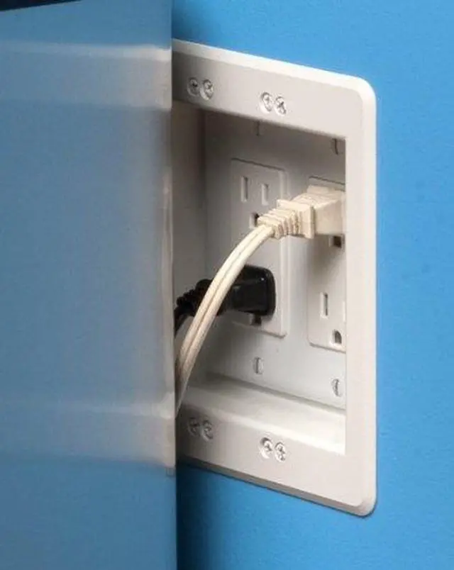 Alt view image 4 of 4 - iMBAPrice DVFR2W-1 (2-Gang) Recessed Electrical Outlet Mounting Box w/ Paintable Wall Plate, 1-Pack