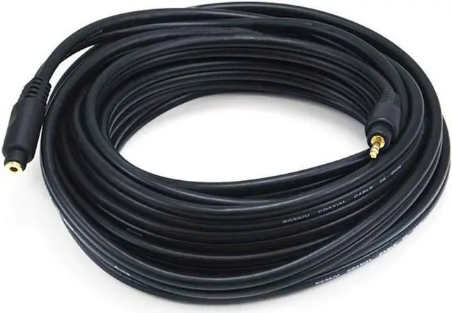 Alt view image 4 of 7 - Monoprice 105591 25-Feet Premium Stereo Male to Stereo Female 22AWG Extension Cable - Black