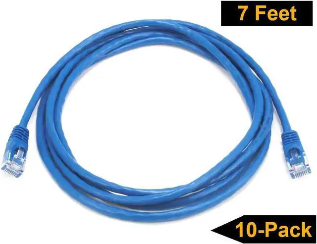 Alt view image 4 of 4 - iMBAPrice 7' Cat5e Network Ethernet Patch Cable, 10 Pack, Blue (IMBA-CAT5-07BL-10PK)