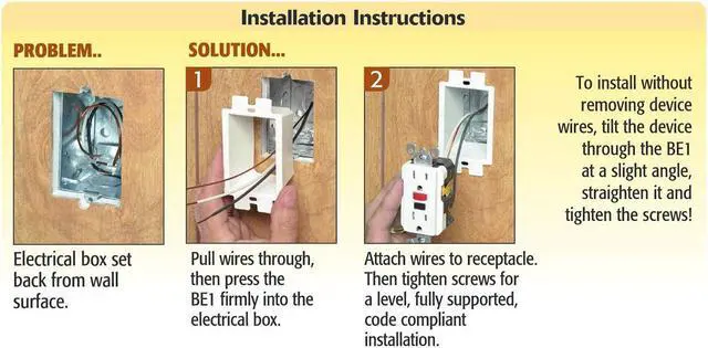 Alt view image 3 of 4 - iMBAPrice BE2-2 (2-Gang) Electrical Power Outlet Box Extender - White, 2-Pack (Made in USA)