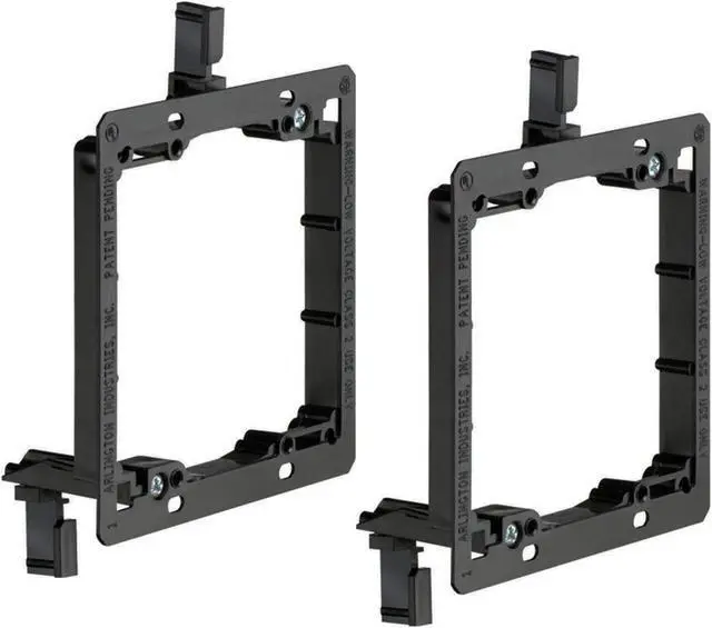 Main image of iMBAPrice Dual Gang (2-Gang) Low Voltage Mounting Bracket - Black (Pack of 2)