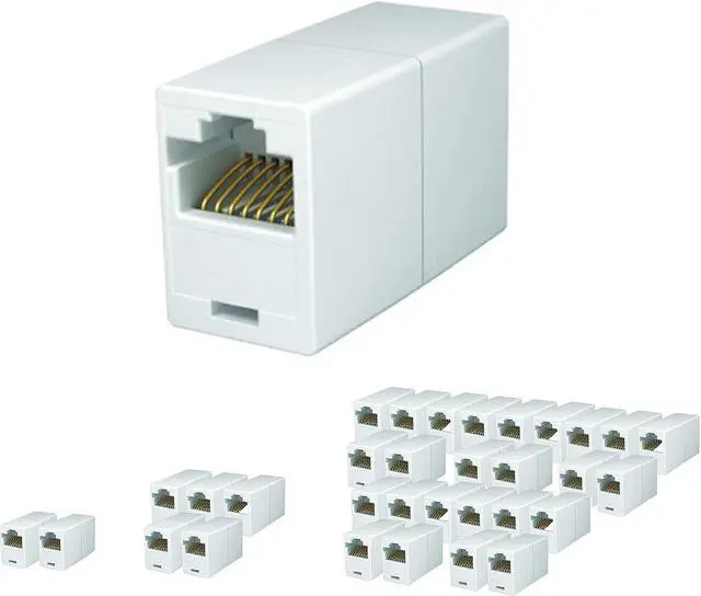Main image of iMBAPrice RJ45 Coupler - (Pack of 25) Cat5e Ethernet Cable Extender Female to Female Straight Modular Inline Coupler