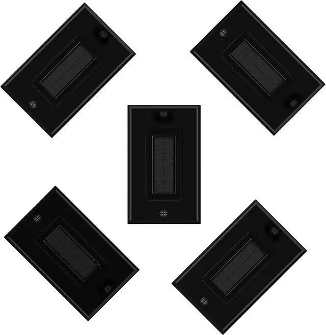 Alt view image 2 of 3 - iMBAPrice Brushed Bristles Wall Plate - Decora Style Cable Pass Through Insert for Wires Wall Socket Plug Port/HDTV/HDMI/Home Theater Systems and More (Pack of 5) - Black