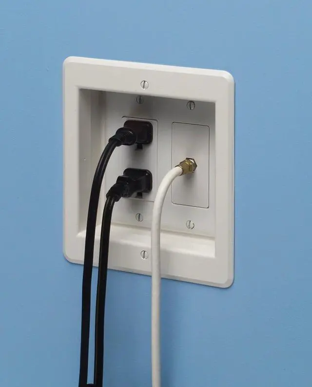 Alt view image 2 of 4 - iMBAPrice DVFR2W-1 (2-Gang) Recessed Electrical Outlet Mounting Box w/ Paintable Wall Plate, 1-Pack