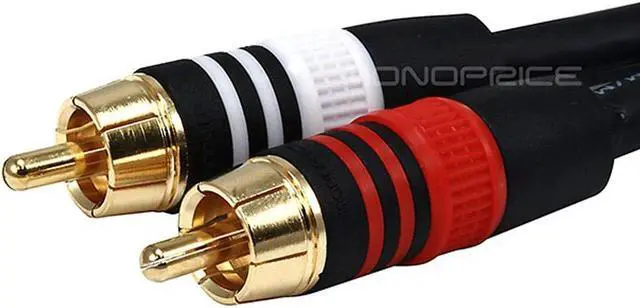 Alt view image 3 of 7 - Monoprice 10ft Premium 3.5mm Stereo Male to 2RCA Male 22AWG Cable (Gold Plated) - Black
