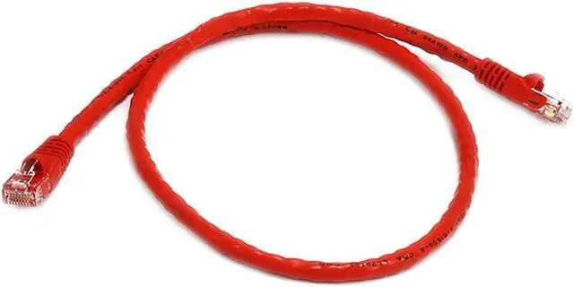 Alt view image 2 of 3 - iMBAPrice - Cat6 Snagless Ethernet Patch Cable in Red (2 Feet) - 10 Pack