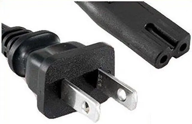 Alt view image 2 of 2 - 6ft 2 prong polarized power cord for arris router modem; vizio, sharp sanyo emerson tv; sony playstation 1 2 ps1 ps2; bose companion 3 5 speaker audio system ac wall cable