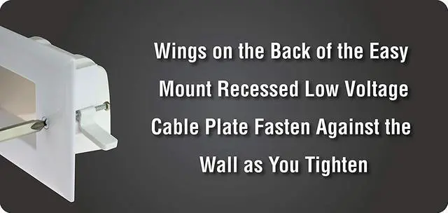 Alt view image 4 of 4 - DataComm Electronics 45-0008-BK Easy-Mount Recessed Low-VoltaCable Plate - Black