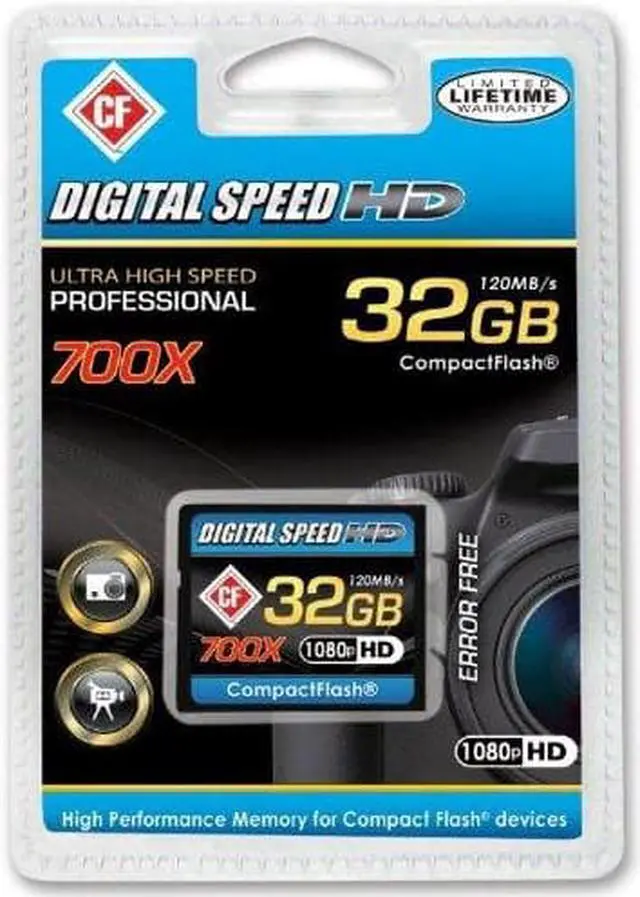 Alt view image 3 of 4 - Digital Speed 32GB 700X Professional High Speed 120MB/s Error Free (CF) Memor...