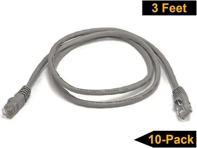 Alt view image 3 of 4 - iMBAPrice 10' Cat5e Network Ethernet Patch Cable, 10 Pack, Gray (IMBA-CAT5-10GY-10PK)