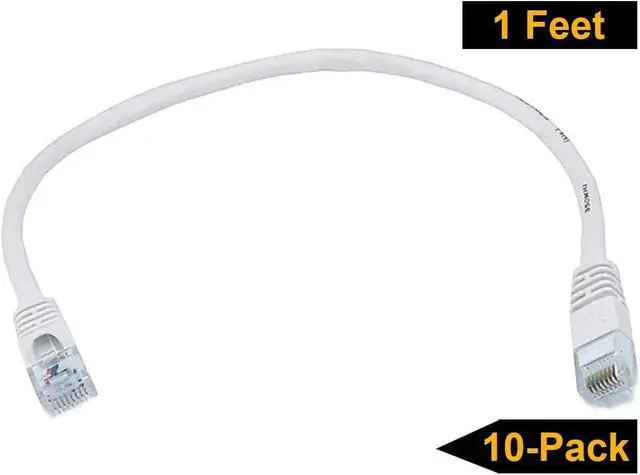 Alt view image 2 of 4 - iMBAPrice - 100 ' Cat5e RJ45 Network Ethernet Patch Cable, (10 Pack), White (IMBA-CAT5-100WT-10PK)