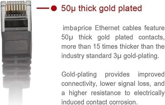 Alt view image 3 of 3 - iMBAPrice (10 Pack) Black 3 Feet (3ft) Molded UTP Cat6 Ethernet Network Patch Cable RJ45 M/M