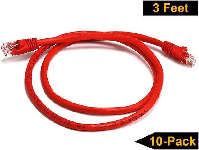 Alt view image 3 of 4 - iMBAPrice - 7ft Cat5e Network Ethernet Patch Cable (10 Pack) - Red