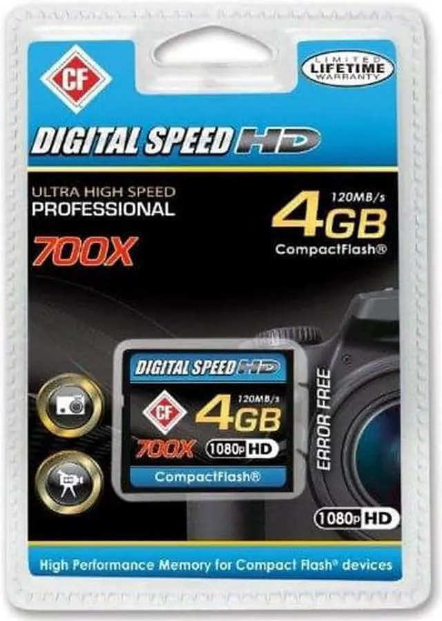 Alt view image 2 of 3 - Digital Speed 4GB 700X Professional High Speed 120MB/s Error Free (CF) Memory Card Class 10