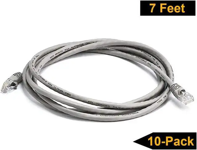 Alt view image 4 of 4 - iMBAPrice 10' Cat5e Network Ethernet Patch Cable, 10 Pack, Gray (IMBA-CAT5-10GY-10PK)