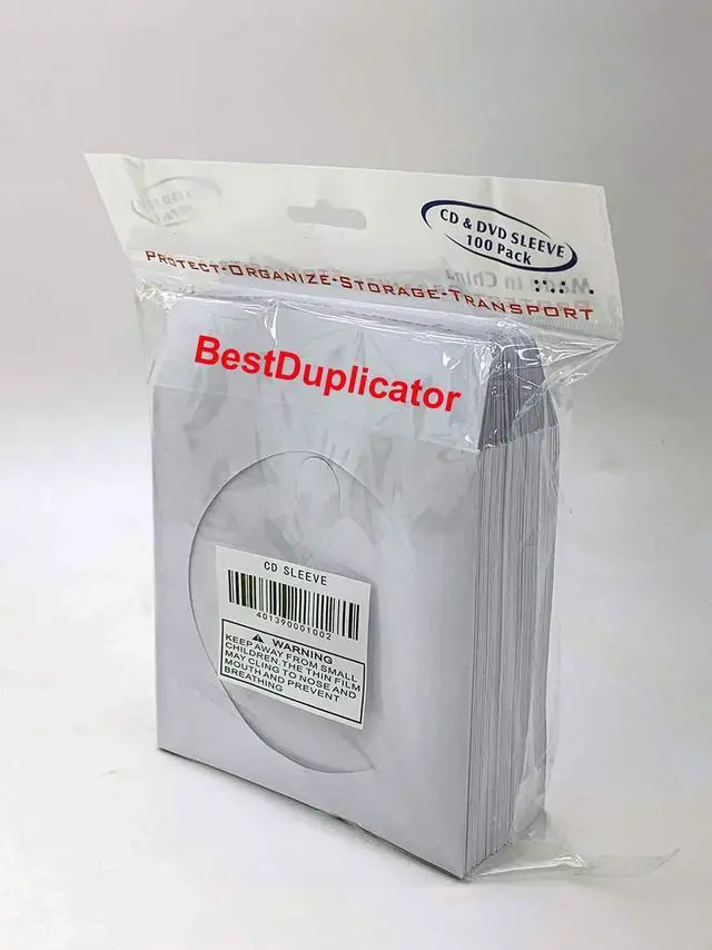 Alt view image 2 of 4 - BestDuplicator White Cd/DVD Paper Media Sleeves Envelopes with Flap and Clear Window (Pack of 100)