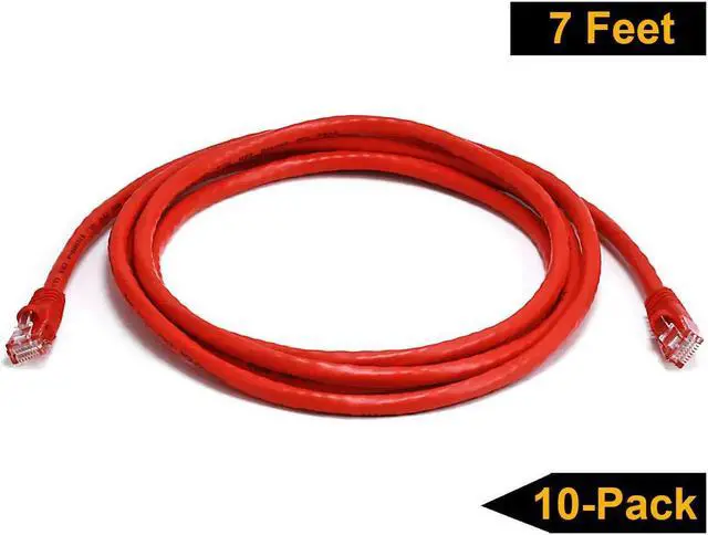 Alt view image 4 of 4 - iMBAPrice - 7ft Cat5e Network Ethernet Patch Cable (10 Pack) - Red