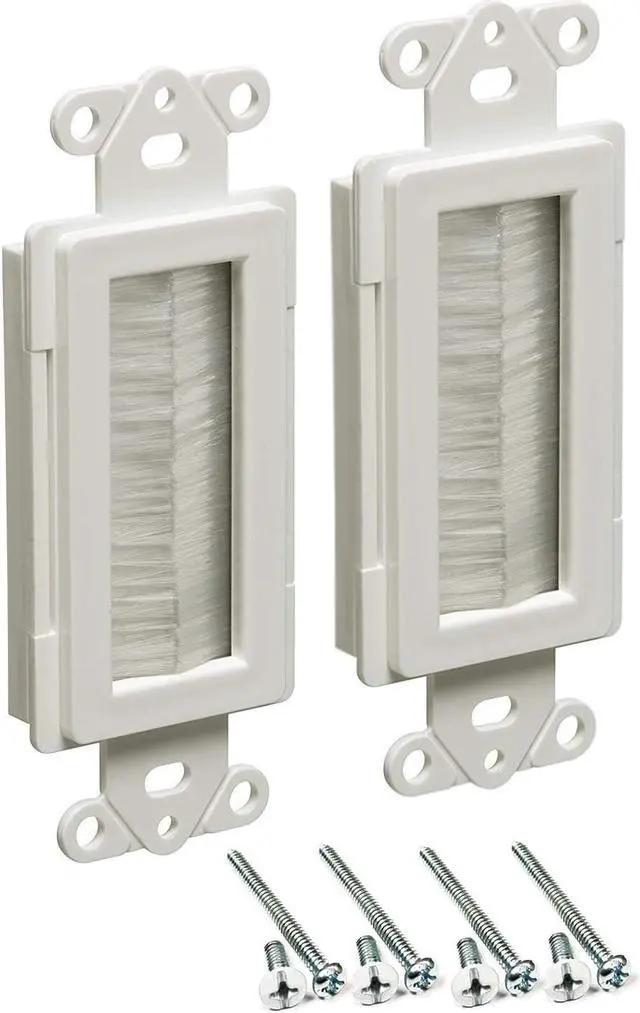 Main image of iMBAPrice CED135-2 Cable Entry Device with Brush-Style Opening, 1-Gang, White, 2-Pack