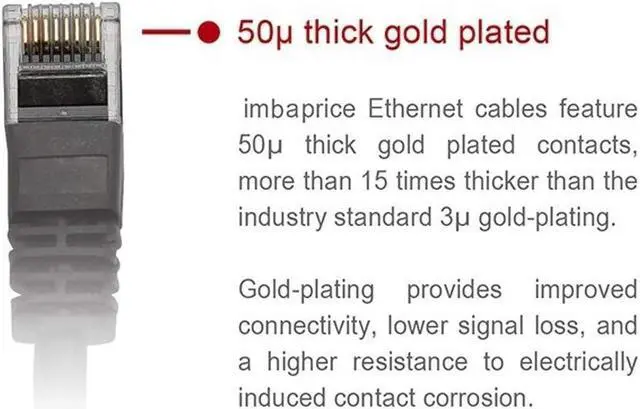 Alt view image 2 of 2 - iMBAPrice - Cat5e Molded Network Patch Cable (100 Feet, Black)