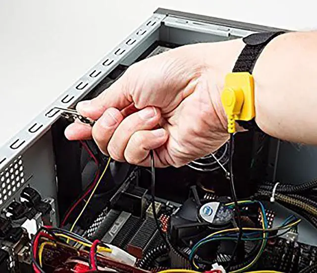 Alt view image 3 of 4 - iMBAPrice (Pack of 2) Anti-Static Adjustable Grounding Wrist Strap Components Black, Yellow