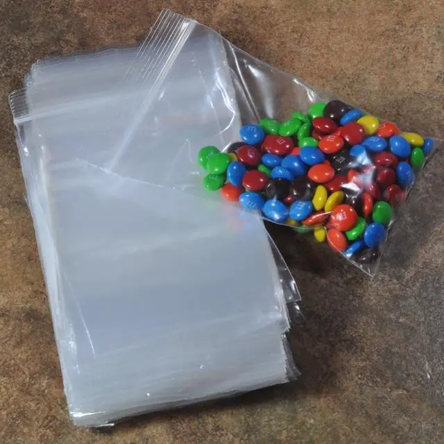 Alt view image 2 of 3 - PREMIUM High Quality 2X, 1000 CLEAR Reclosable Zipper Bags 2'' x 2'' - 2 mil thick (50mm x 50mm)