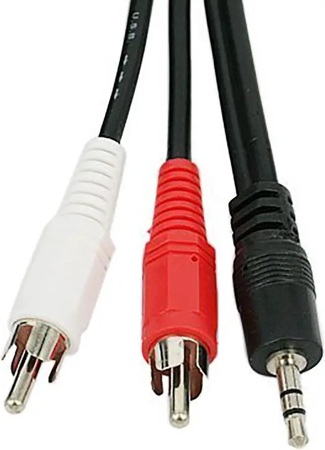 Alt view image 2 of 3 - 6 feet 1/8 3.5mm Mini Plug to 2-RCA Stereo Audio Cable