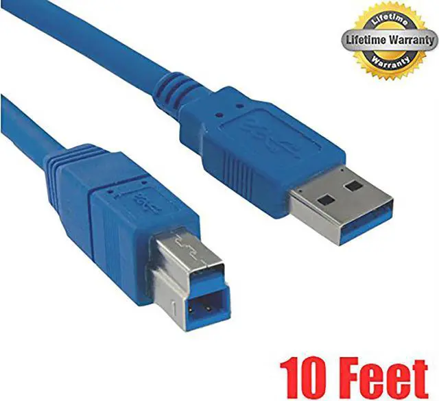 Main image of iMBAPrice 10 Ft Long USB 3.0 SuperSpeed Type A Male to B Male Printer & Scanner Cable - Blue