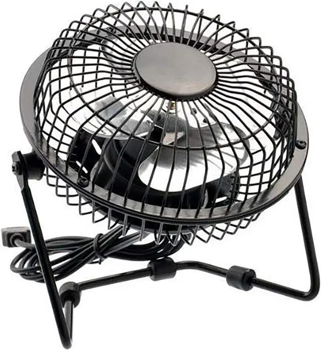 Alt view image 4 of 5 - iMBAPrice Classic Hi Speed 4" USB Mini Desktop Metal Fan with ON/Off Switch for PC/Laptop (Black)