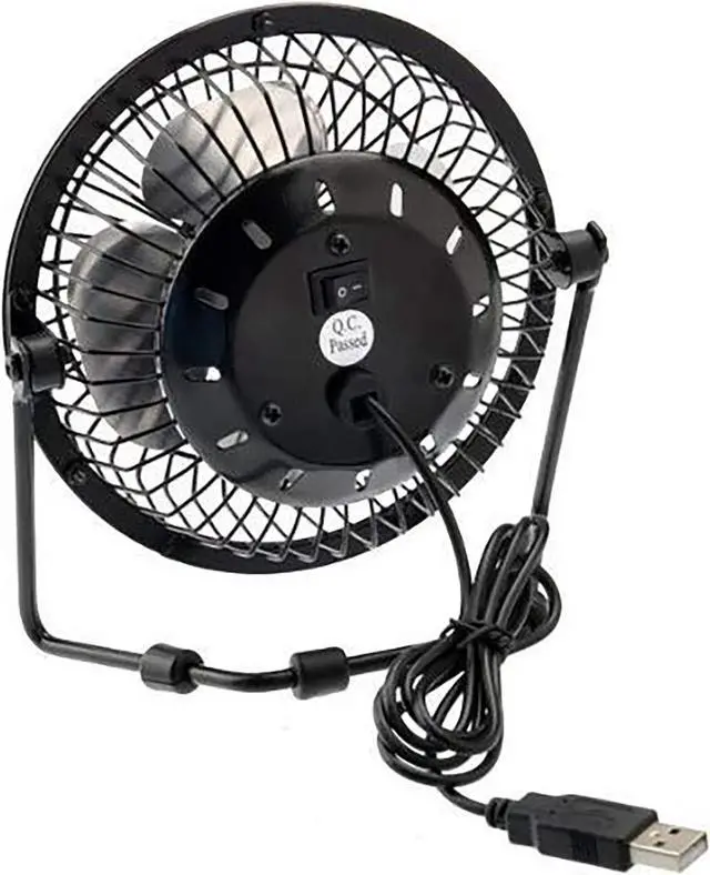 Alt view image 3 of 5 - iMBAPrice Classic Hi Speed 4" USB Mini Desktop Metal Fan with ON/Off Switch for PC/Laptop (Black)
