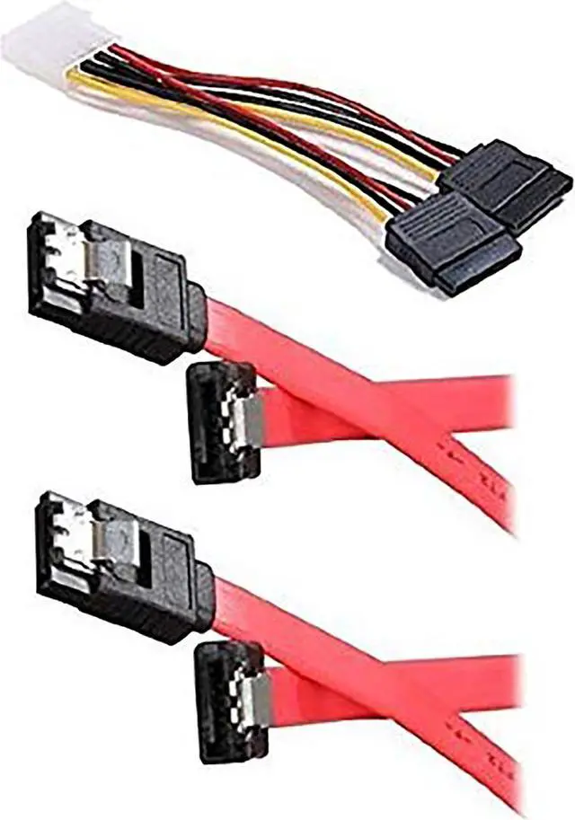 Main image of iMBAPrice SSD/SATA Dual Hard Drive Connection Cable Kit (1x Molex 4 Pin to x2 15 Pin SATA Power Splitter Cable + 1x2 SAT