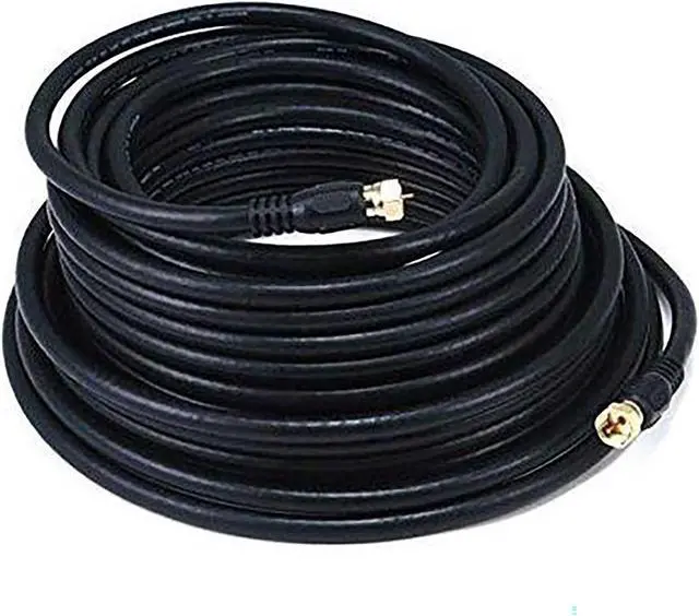 Alt view image 2 of 2 - iMBPrice - RG6 Coaxial Extra Long Patch Cable (50 Feet) with F-Type Screw-on Connectors in Black
