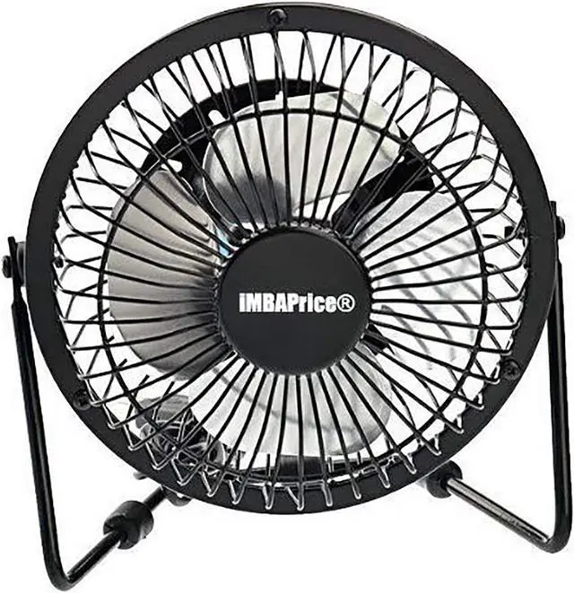 Alt view image 2 of 5 - iMBAPrice Classic Hi Speed 4" USB Mini Desktop Metal Fan with ON/Off Switch for PC/Laptop (Black)