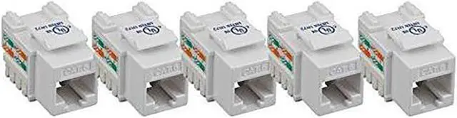 Alt view image 2 of 2 - iMBAPrice (5-Pack) Cat6 RJ45 Punch-Down Keystone Jack in (White)