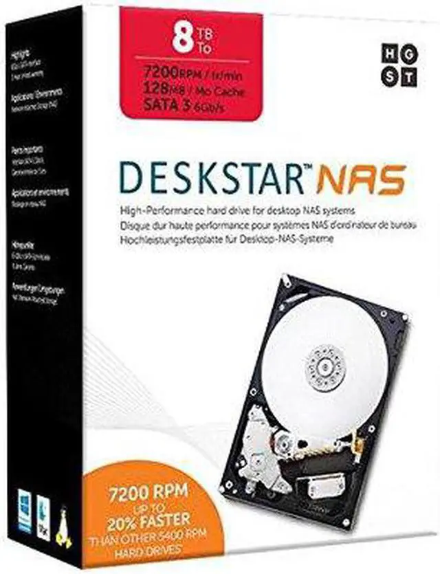 Main image of HGST Deskstar 7200rpm 128MB Cache SATA III 3.5" Internal NAS Drive Kit