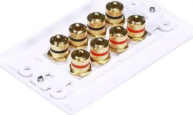 Alt view image 2 of 2 - iMBAPrice Premium 8 Connector Banana Wall Plate - Banana Plug Binding Post Wall Plate for Speakers (5 Pack)