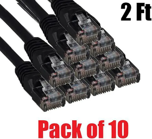 Main image of iMBAPrice - (Pack of 10) Premium Pure Copper UL Listed Cat5E Ethernet Cable (3 Feet, Black)
